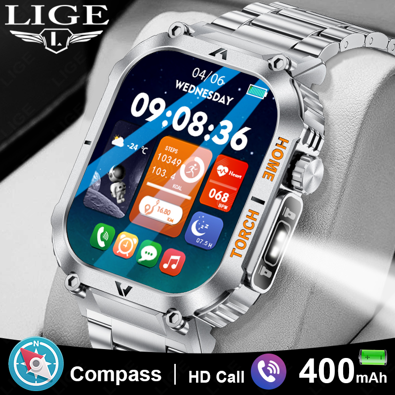Smartwatch Latest Watches For Men - LIGE Men Outdoor Smartwatch 2026 Waterproof