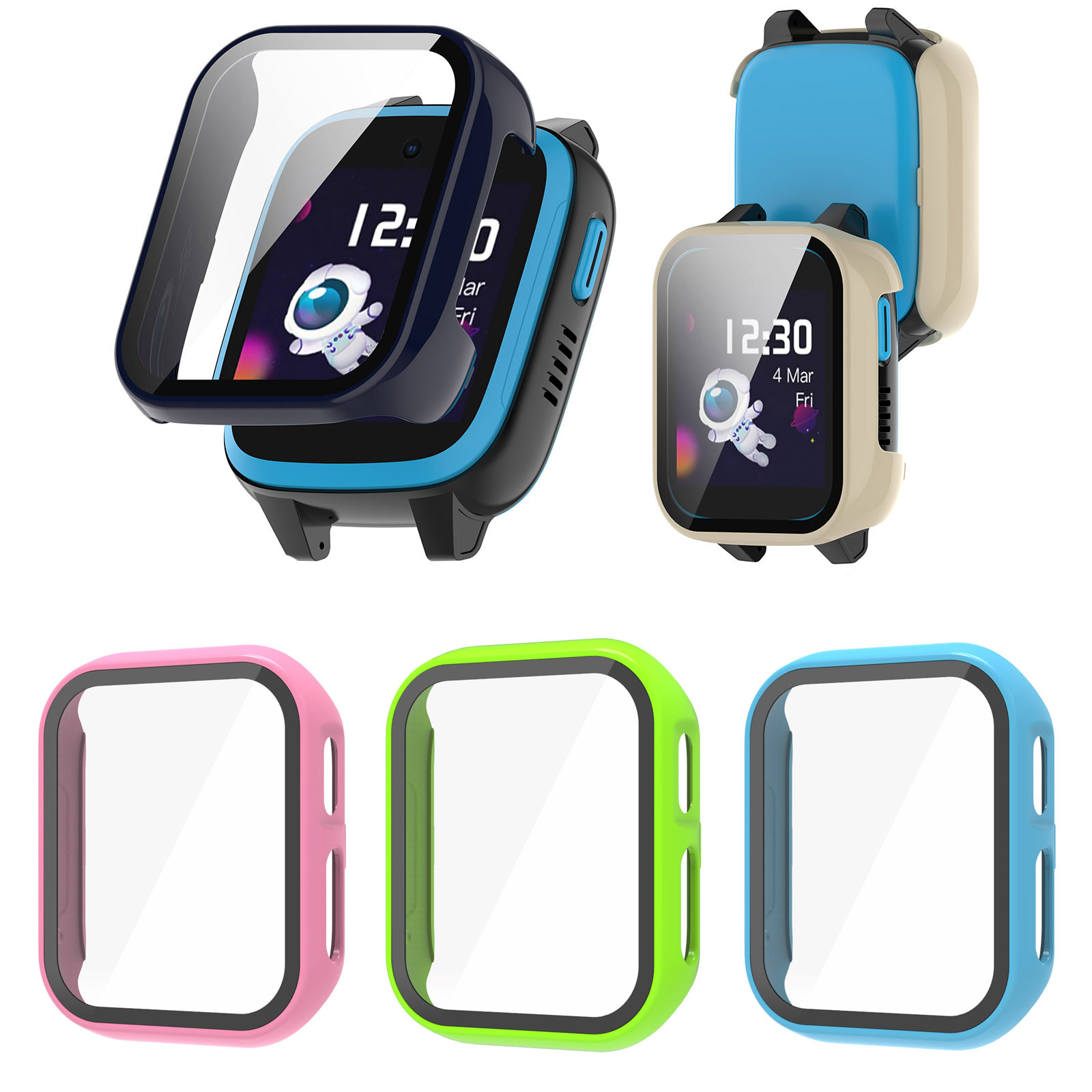 Smartwatch Watches Kids - Hard Edge Shell Glass Screen Protector
