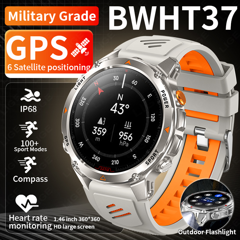 Smartwatch Watches For Men With Gps - LIGE Rugged GPS Track Smart Watch