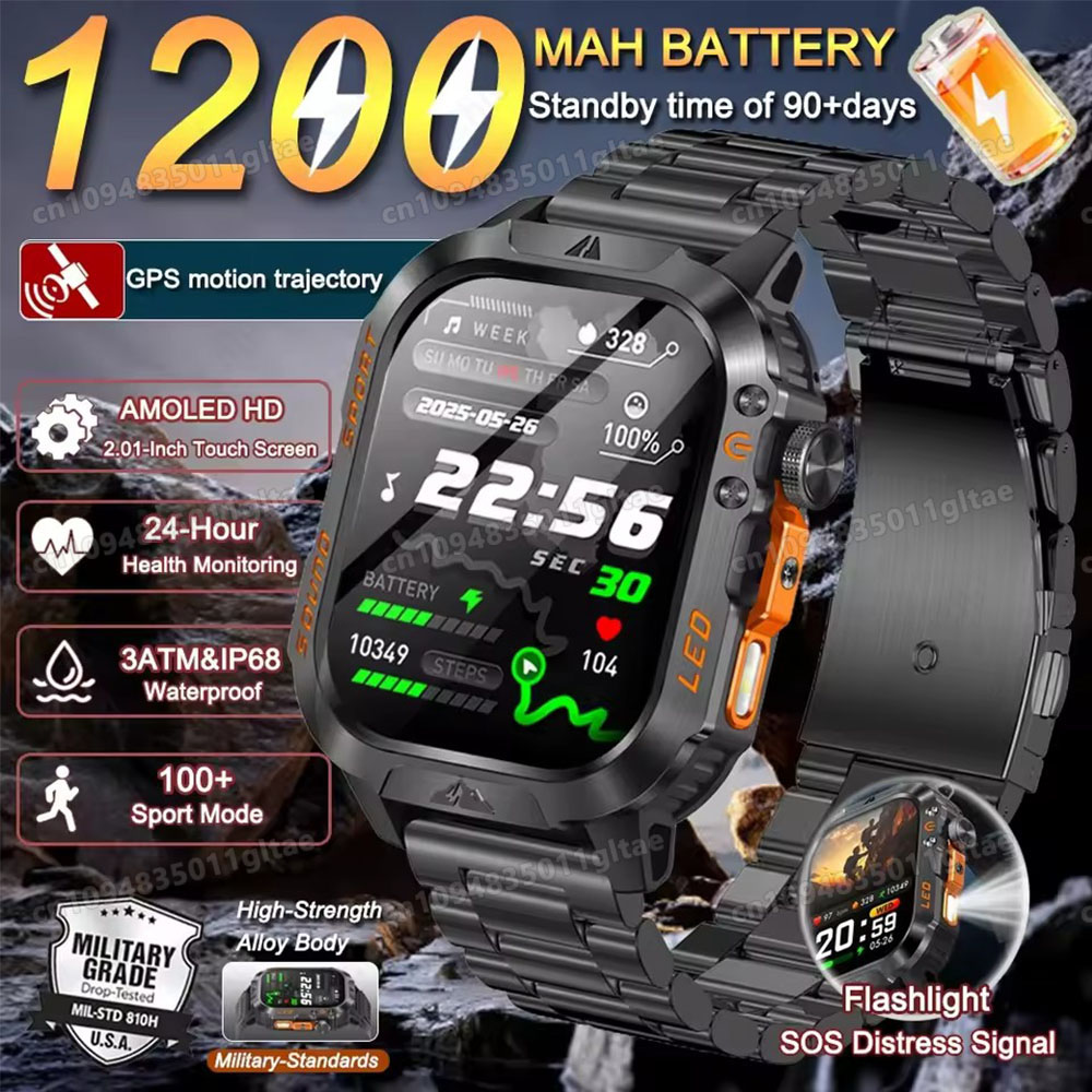 Smartwatch Watches For Men With Gps - 2026 New Military Smart Watch Men