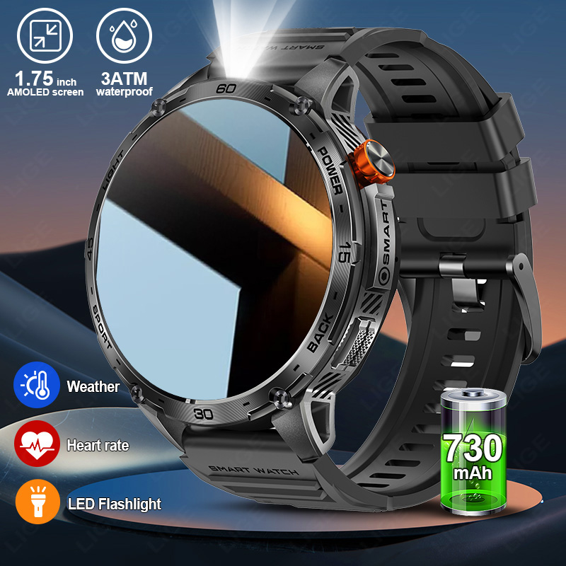 Smartwatch Latest Watches For Men - LIGE 730mAh Large Battery Ultra Long