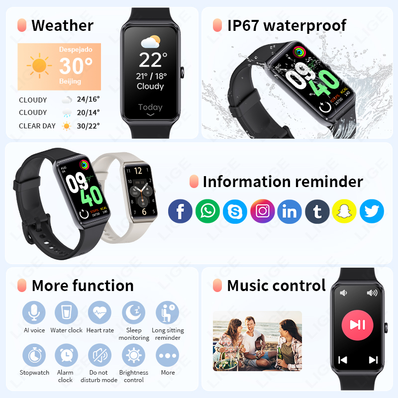 LIGE Couple Smart Wristband Me - Smartwatch Latest Watches For Men review and price