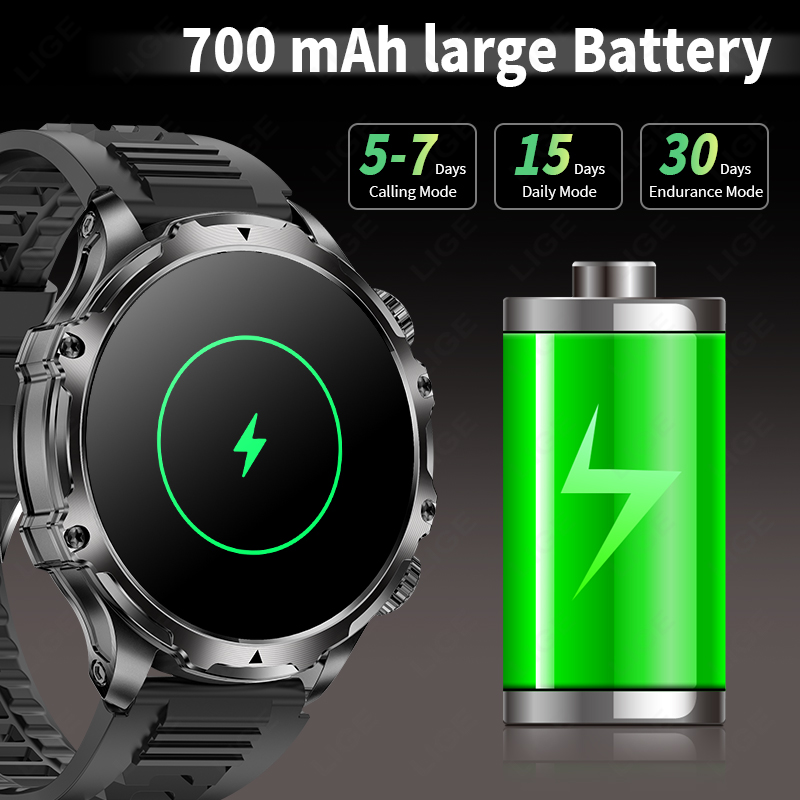LIGE 700mah Large Battery Flas - Smartwatch Latest Watches For Men review and price