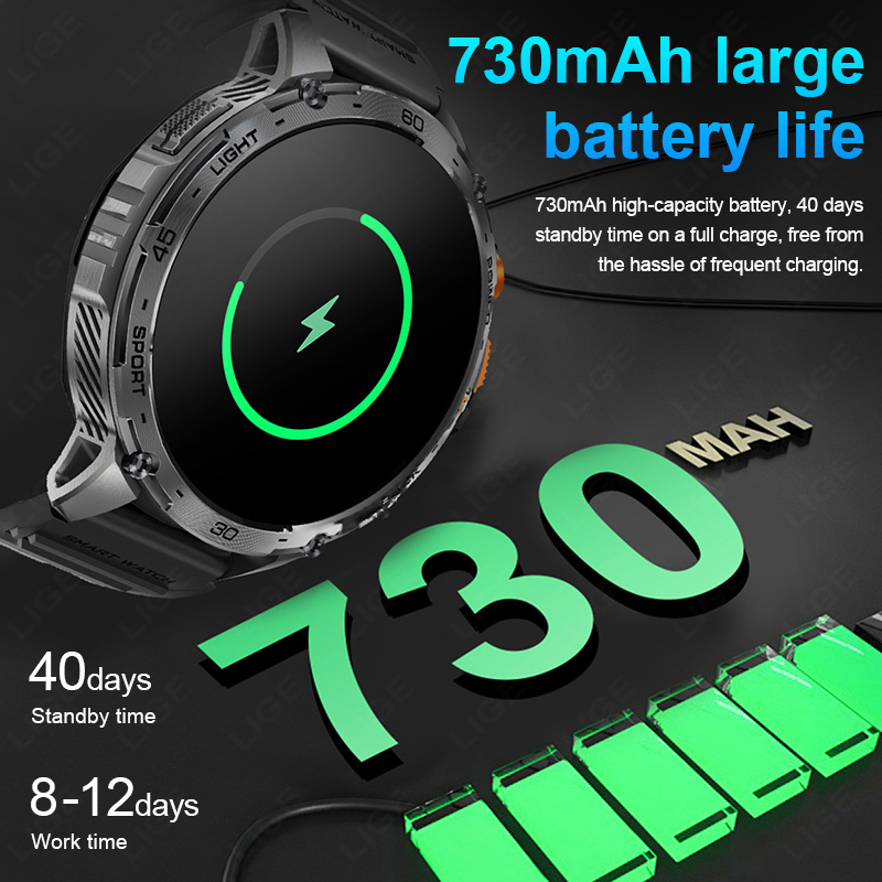 LIGE 730mAh Large Battery Ultr - Smartwatch Latest Watches For Men review and price