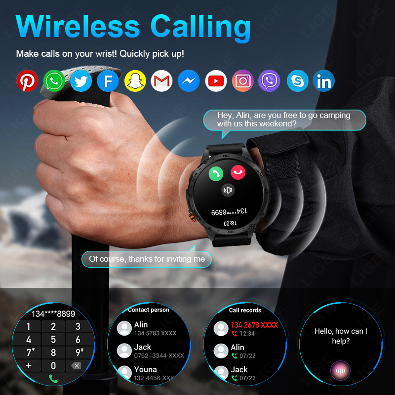 LIGE 730mAh Large Battery Ultr - Smartwatch Latest Watches For Men review and price