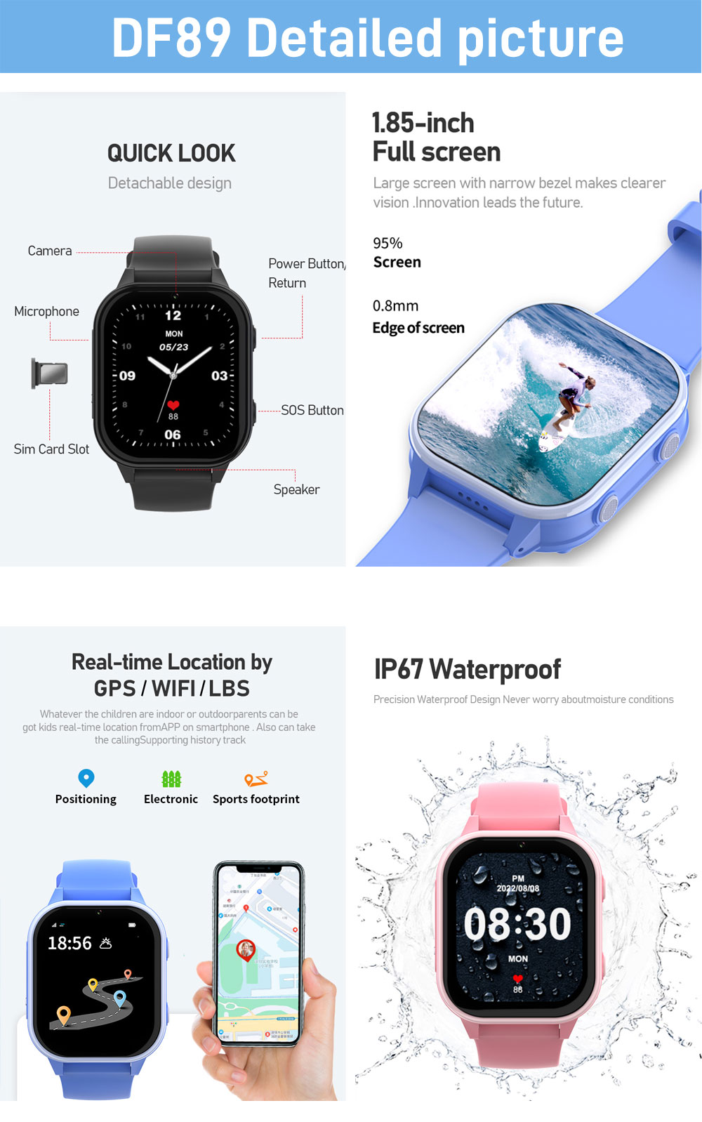 2G 4G Kids Smart Watch Phone G - Smartwatch Watches Gift For Girls review and price